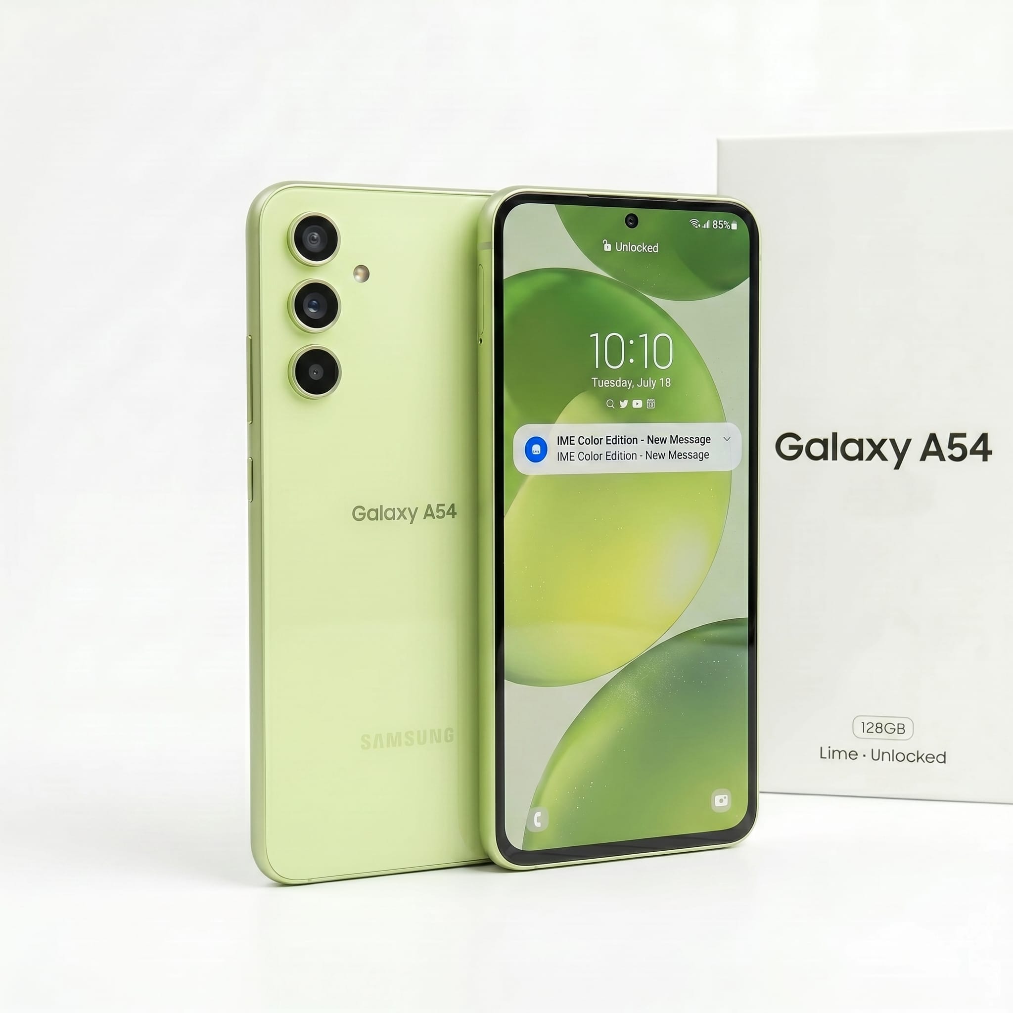 Refurbished Galaxy A54 128GB Lime UK | Unlocked & Warranty Included