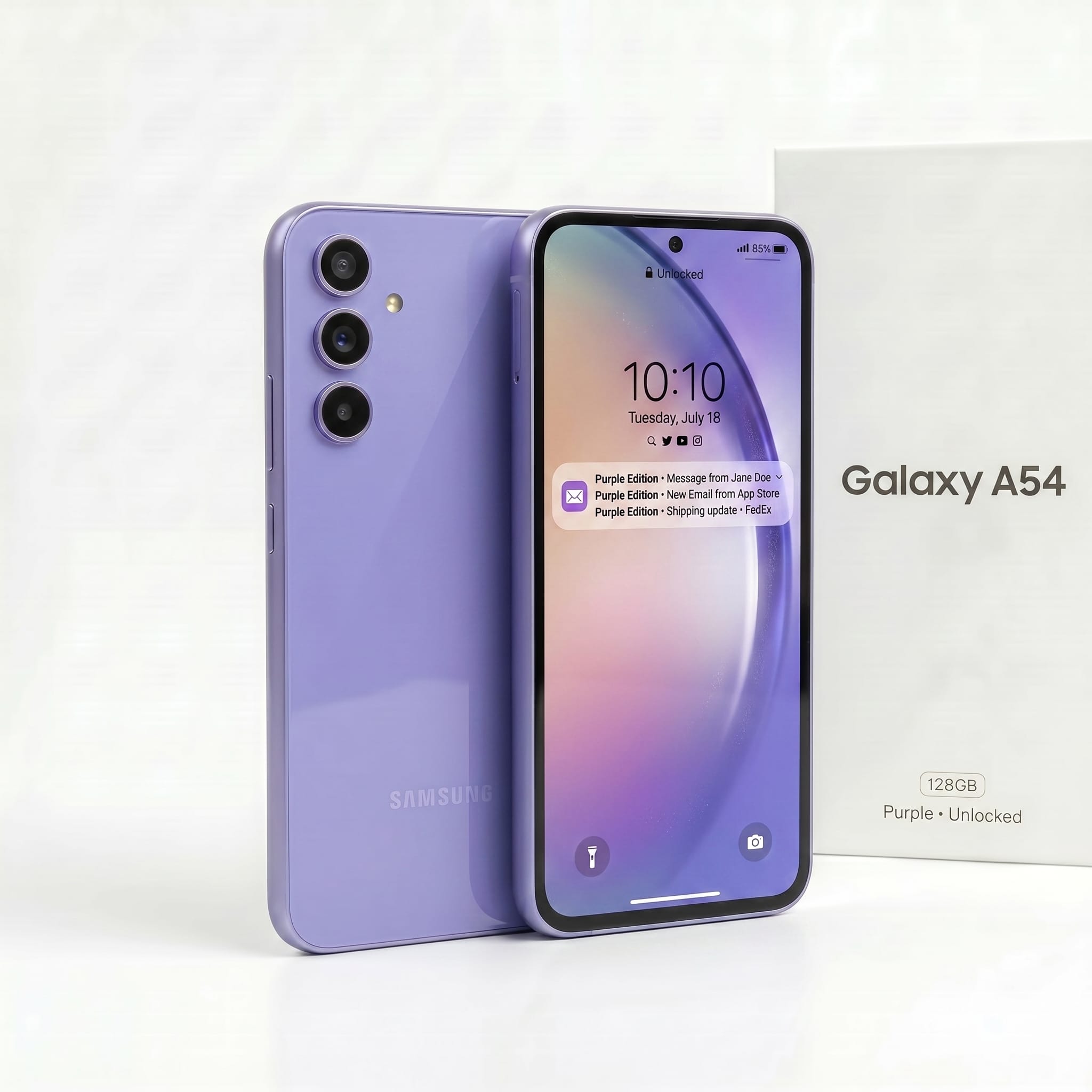 Samsung Galaxy A54 128GB Purple Unlocked | 5G Android Phone