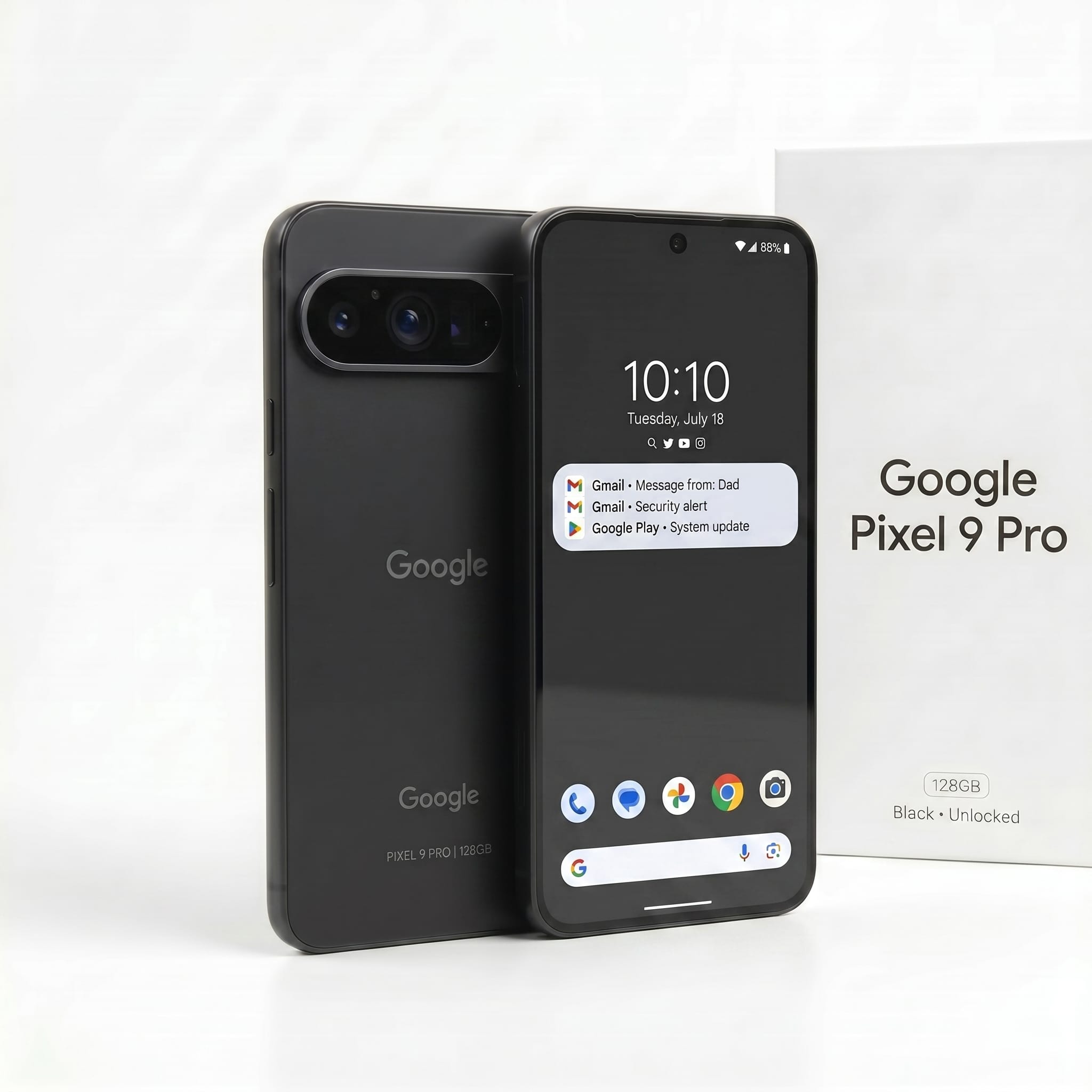 Google Pixel 9 Pro 128GB Black Unlocked | Advanced AI Camera Phone