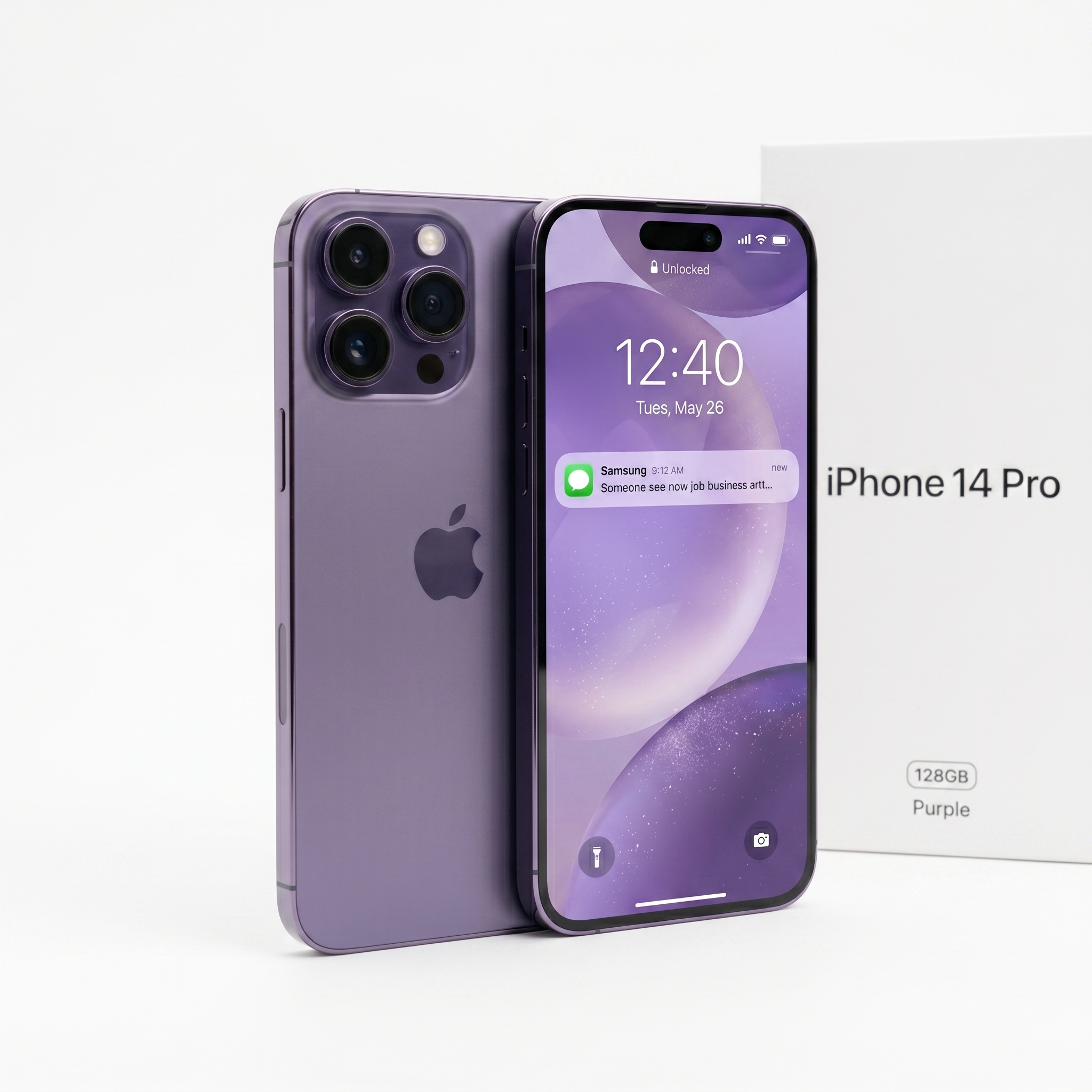 Refurbished iPhone 14 Pro 128GB Purple UK | Unlocked & Warranty Included