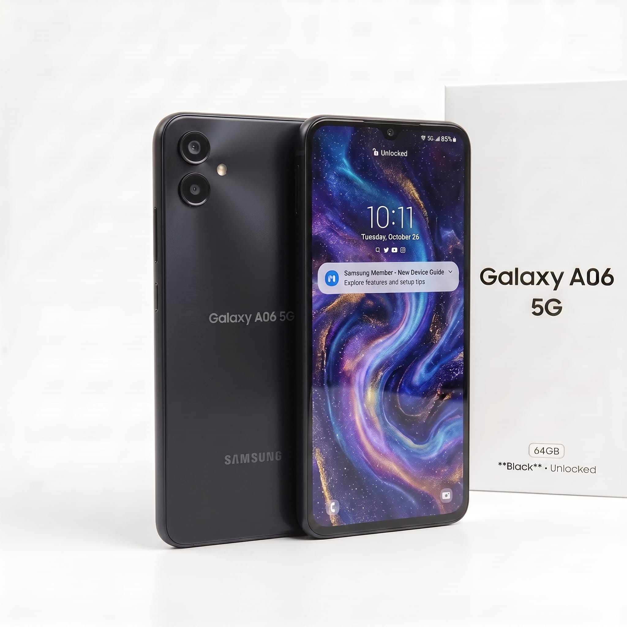 Samsung A06 5G 64GB Black Brand New | Refurbished Phones UK