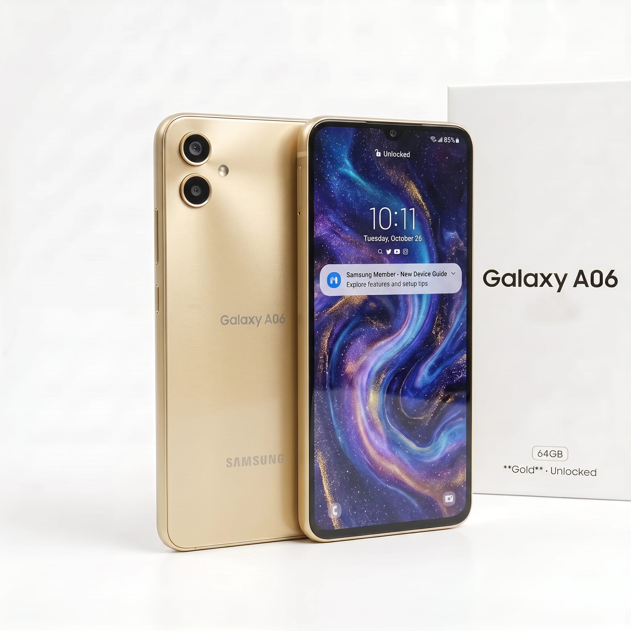 Samsung A06 64GB Gold Brand New | UK Deals