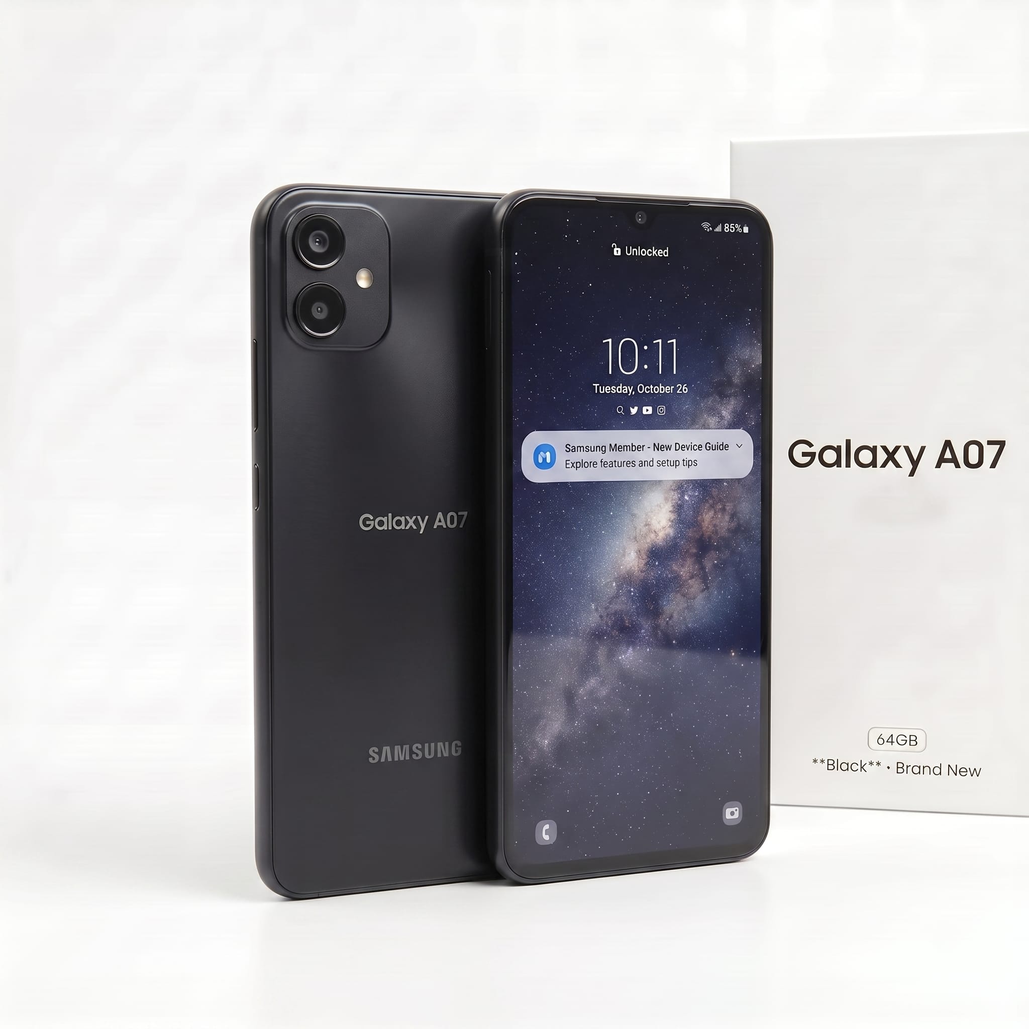 Samsung A07 64GB Black Brand New | Refurbished Phones UK