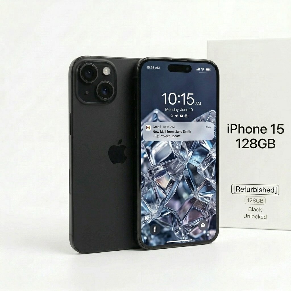 Buy iPhone 15 128GB Black Unlocked UK | Refurbished Phones
