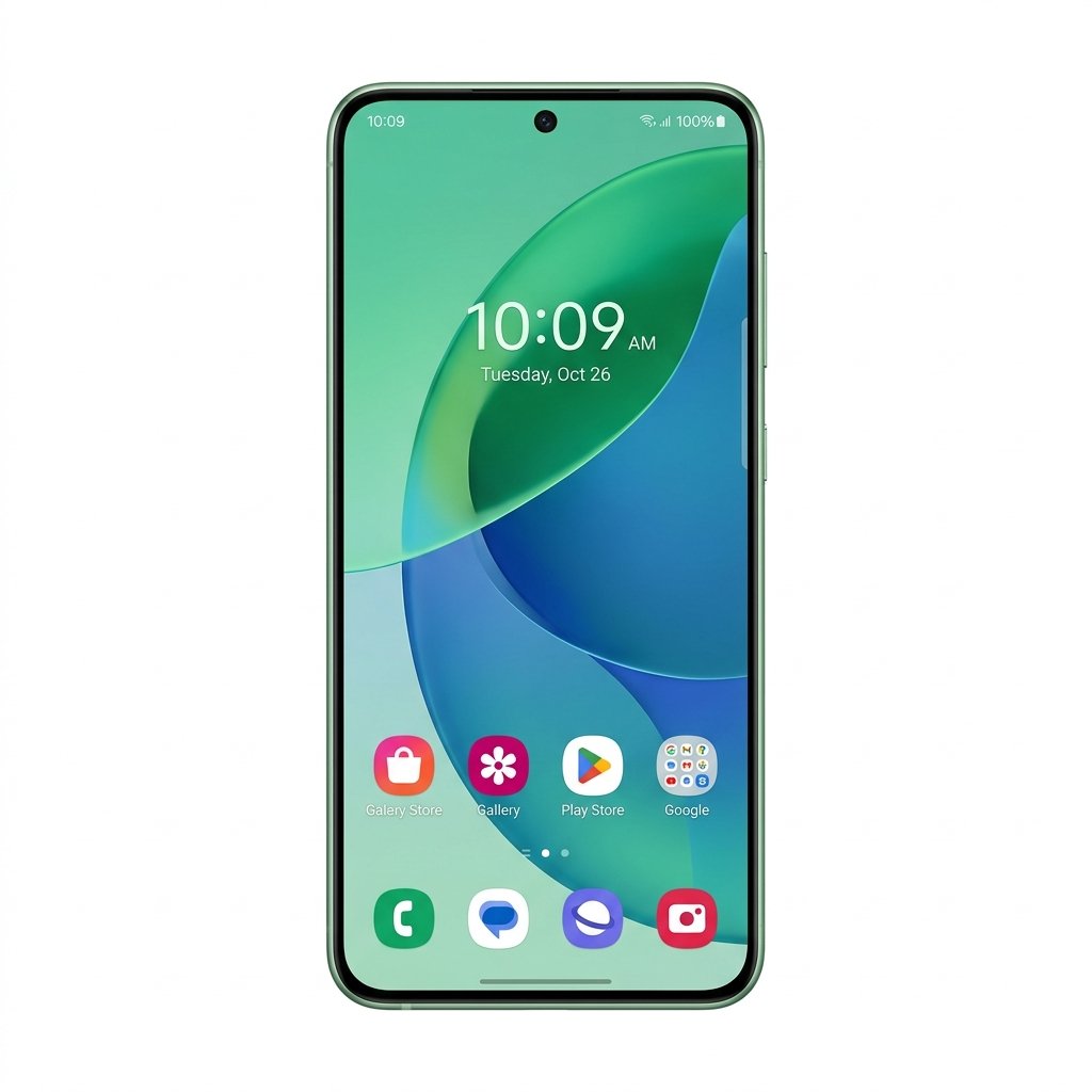 Samsung Galaxy S25 smartphone in Green color, unlocked, 128GB storage model