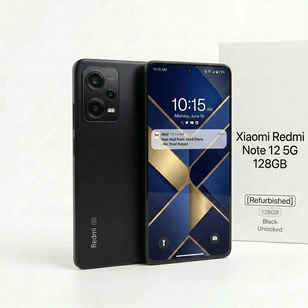 Buy Xiaomi Redmi Note 12 5G 128GB Black UK | Refurbished Phones