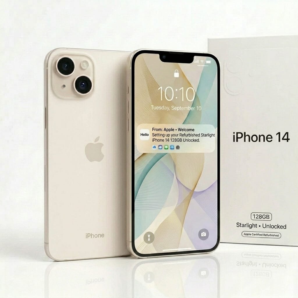 Buy iPhone 14 128GB Starlight Unlocked UK | Refurbished Phones
