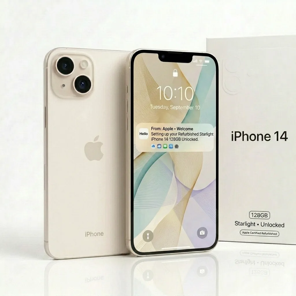 Buy iPhone 14 128GB Starlight Unlocked UK | Refurbished Phones