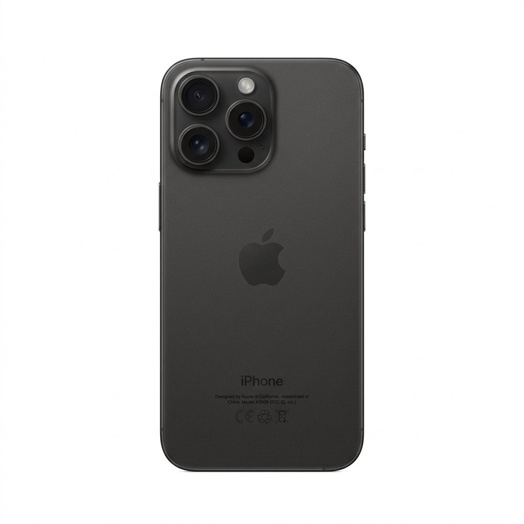Apple iPhone 15 Pro Max 512GB Black Titanium, unlocked smartphone front and back view