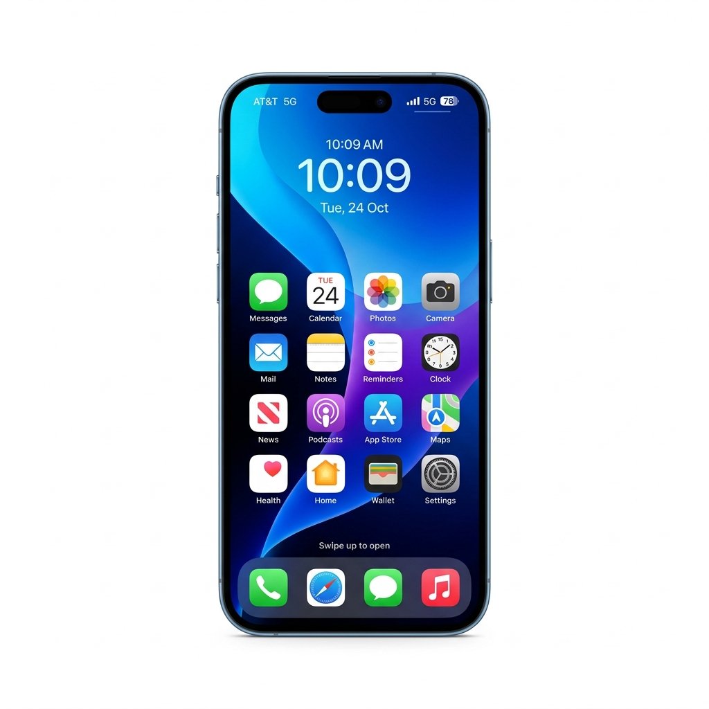Apple iPhone 15 Pro Max in Blue Titanium finish, 512GB storage, unlocked, front and back view showing camera module