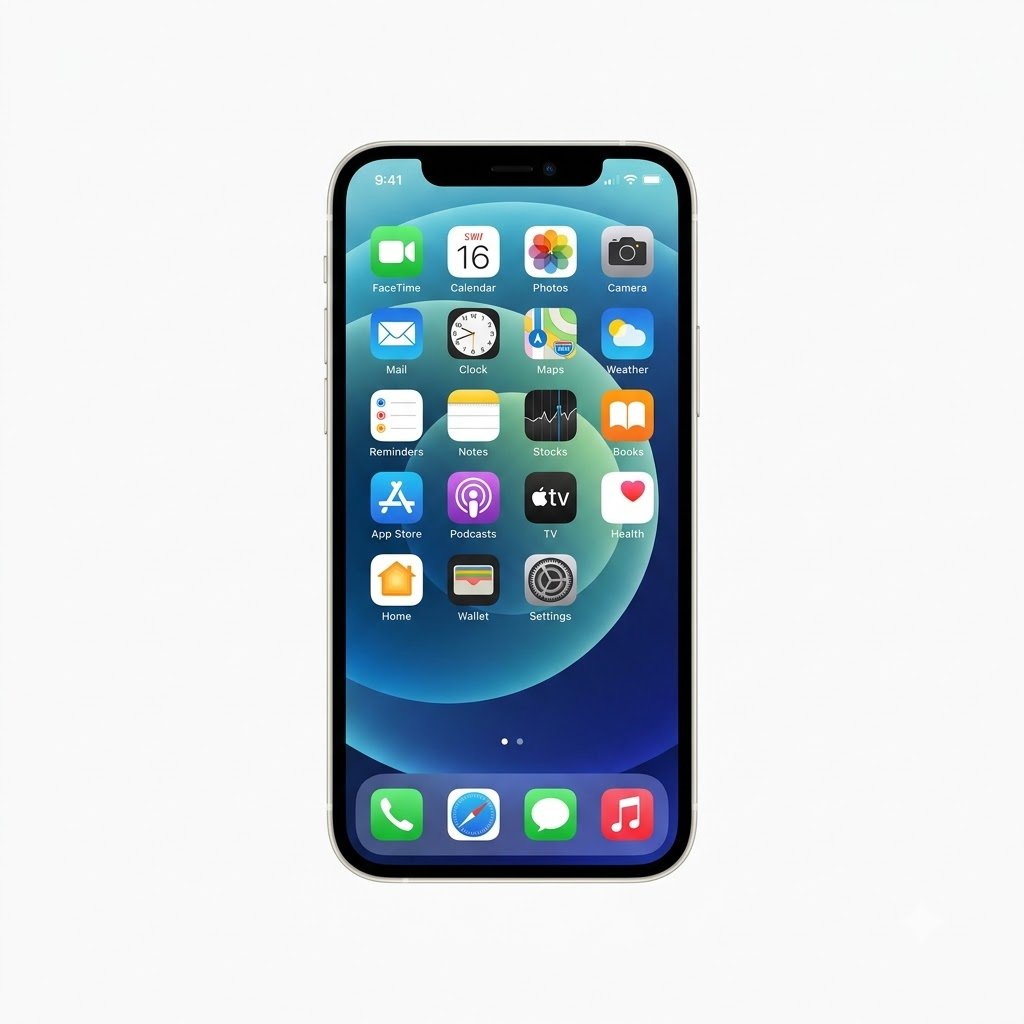 Apple iPhone 12 64GB White unlocked smartphone front and back view